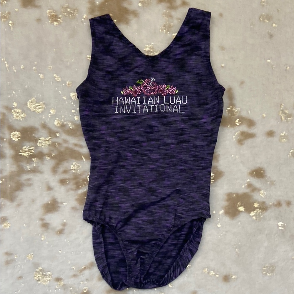Go For the Gold Hawaiian Luau Invitational gymnastics leotard